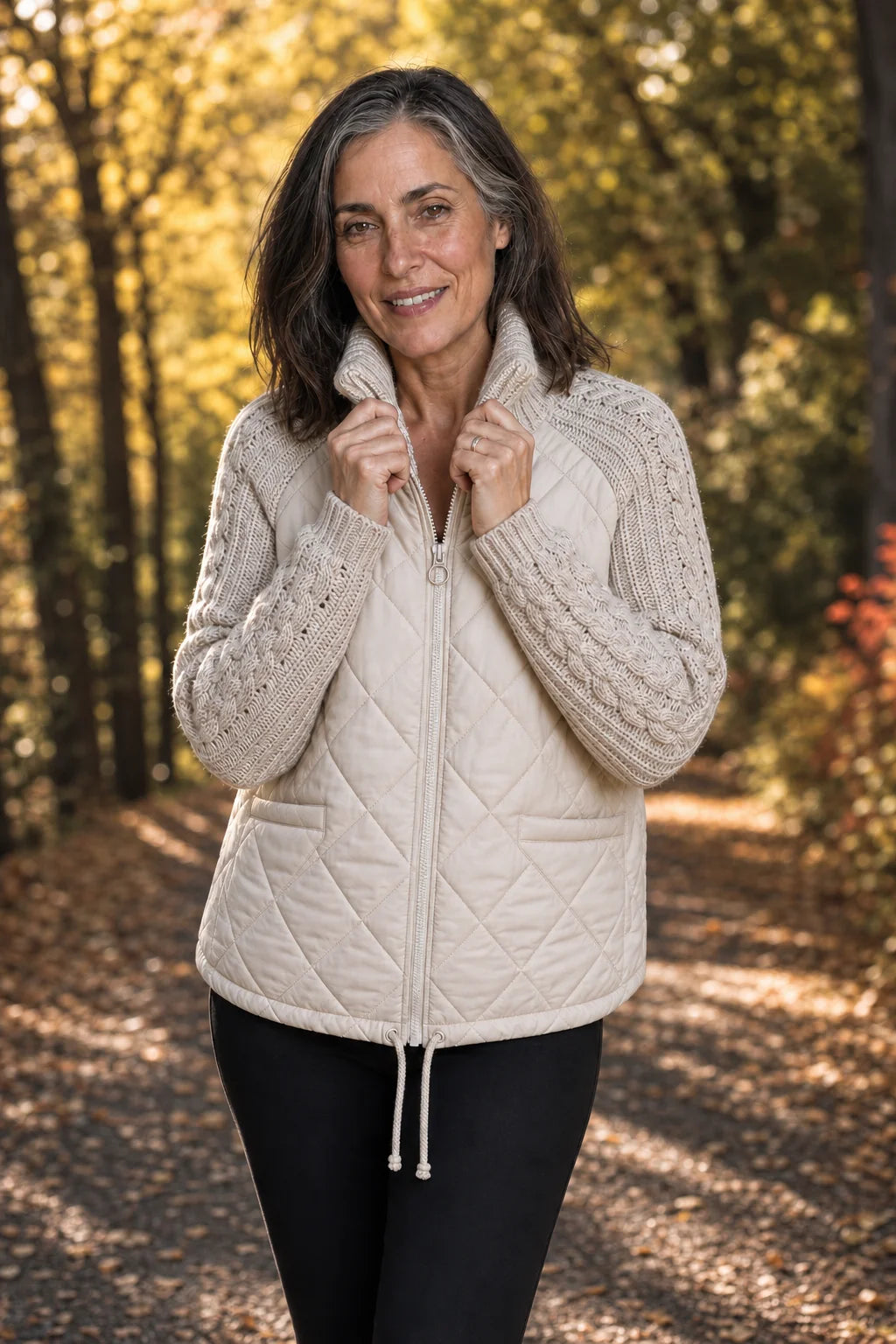 Knitpuff | Quilted Patchwork Puffer Jacket with Knit Panels 2