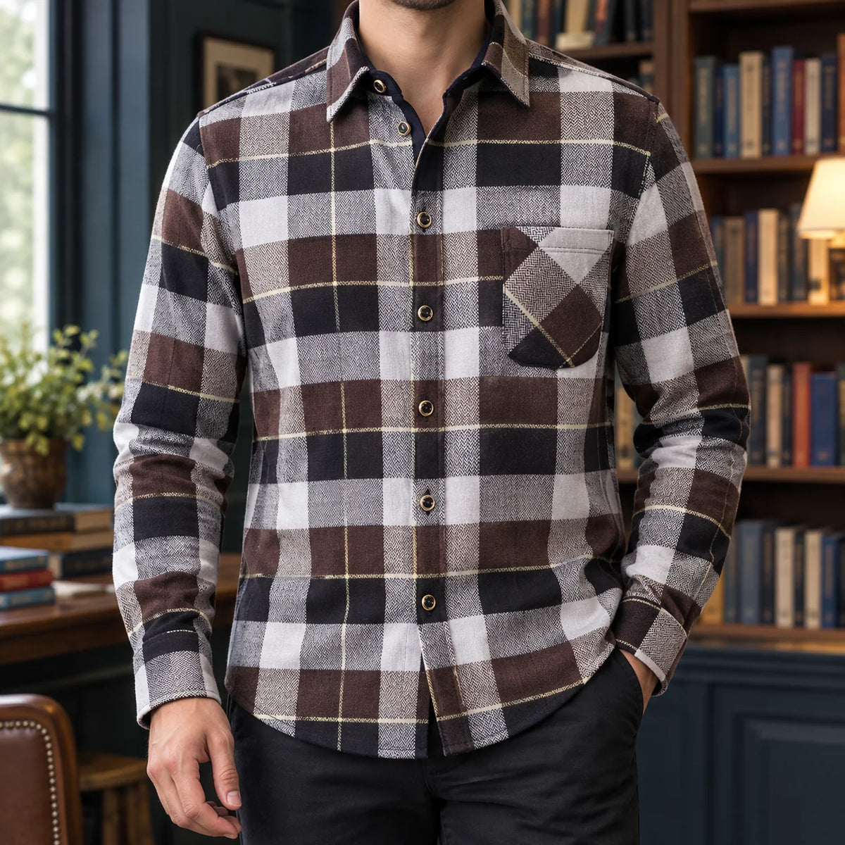 Knox Plaid Shirt | Men's Slim Fit Silk Blend Shirt 0