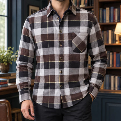 Knox Plaid Shirt | Men's Slim Fit Silk Blend Shirt 0
