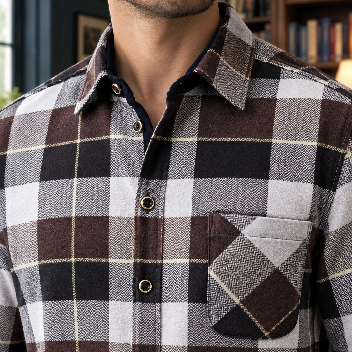 Knox Plaid Shirt | Men's Slim Fit Silk Blend Shirt 1