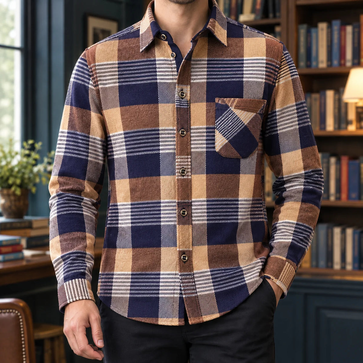 Knox Plaid Shirt | Men's Slim Fit Silk Blend Shirt 2