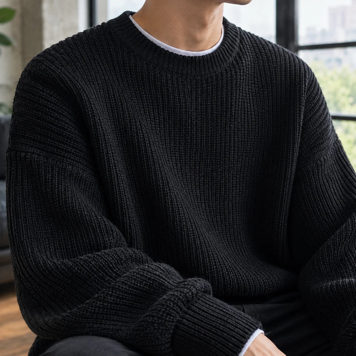 Brennan | Men's Ribbed Jumper | Oversized Knit Sweater 2