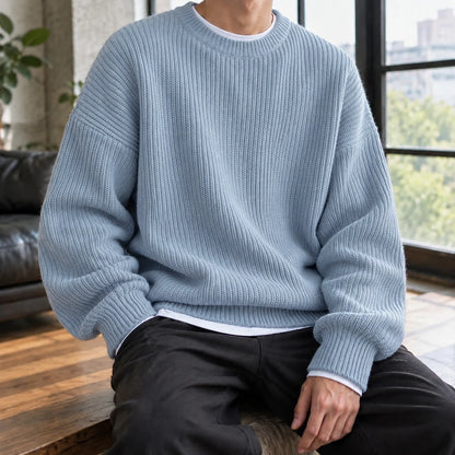 Brennan | Men's Ribbed Jumper | Oversized Knit Sweater 4