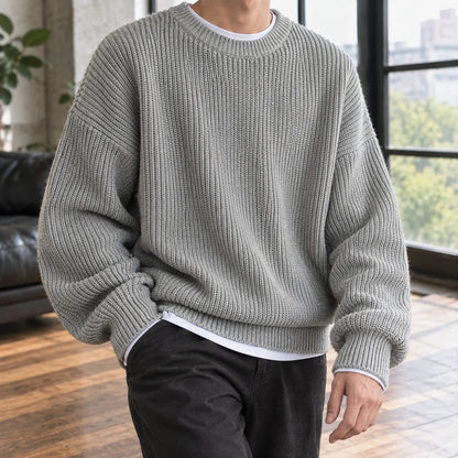 Brennan | Men's Ribbed Jumper | Oversized Knit Sweater 6