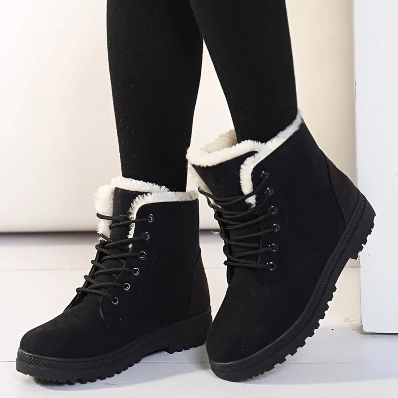 Lace-Up Black Ankle Boots | Women's Comfortable Booties 0