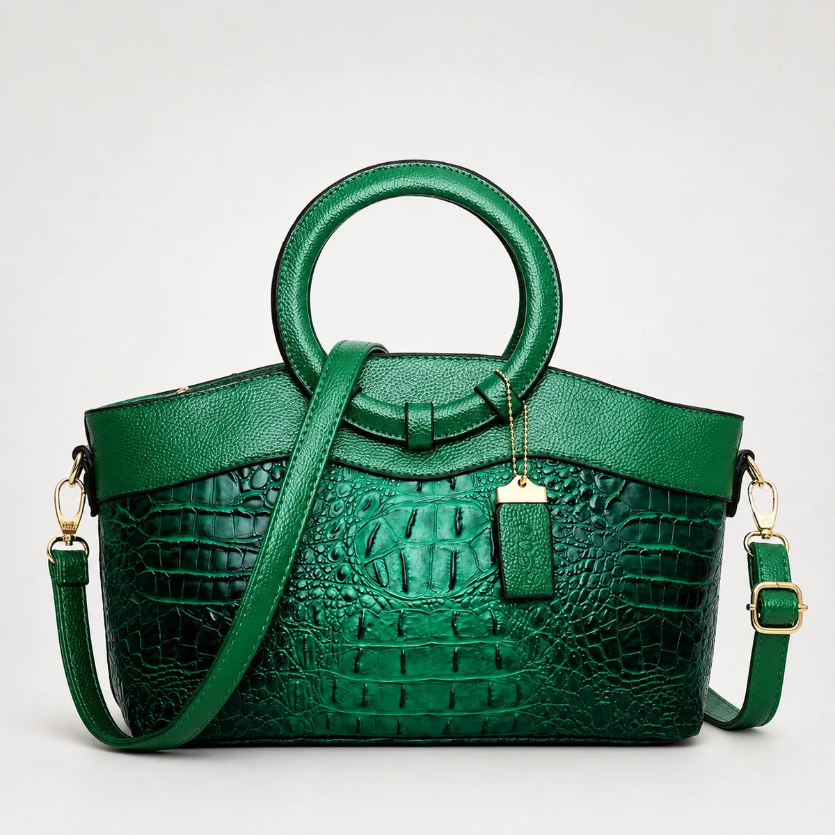 Ladrienne | Croc-Embossed Convertible Tote Bag 10
