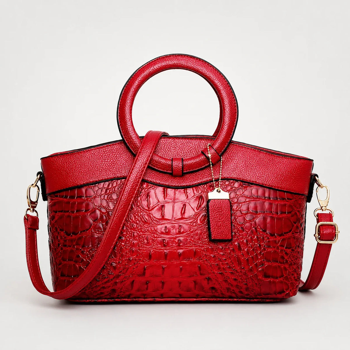 Ladrienne | Croc-Embossed Convertible Tote Bag 13