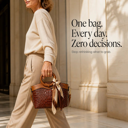 Ladrienne | Croc-Embossed Convertible Tote Bag 8