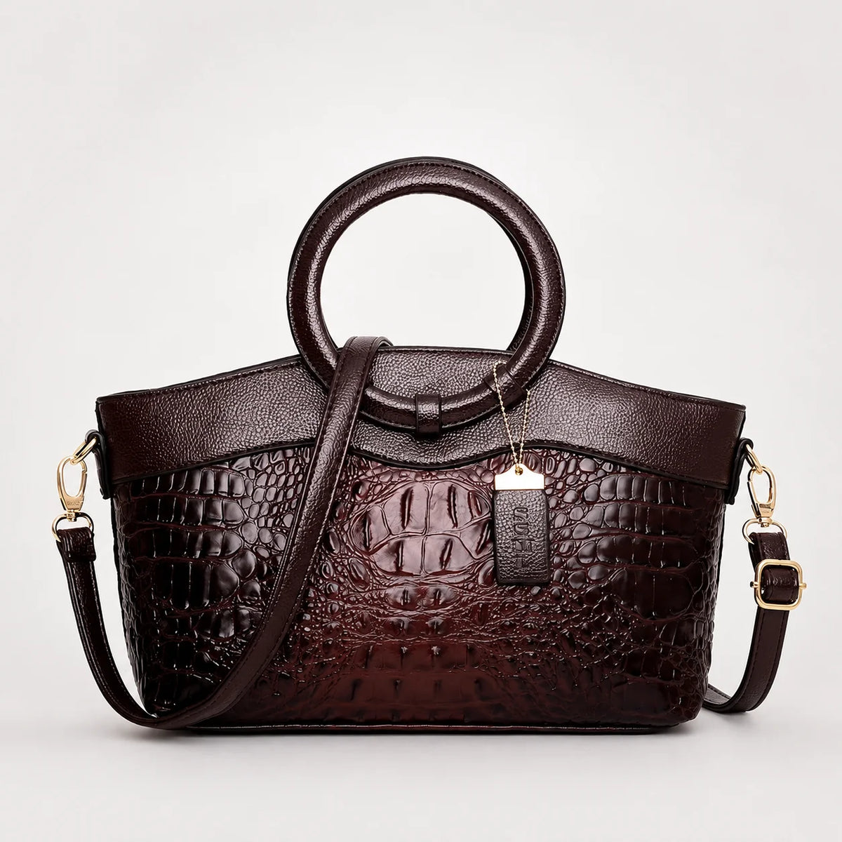 Ladrienne | Croc-Embossed Convertible Tote Bag 9