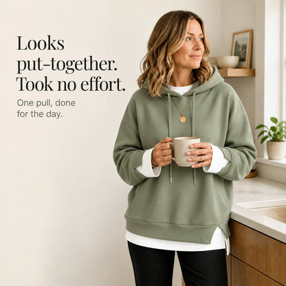 Layerlyn | Women's Two-Tone Hem Hoodie Relaxed Fit 8