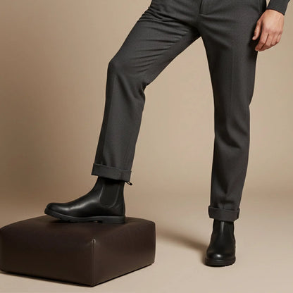 Leather Chelsea Boots Men | Slip-On Red Sole Classic 5
