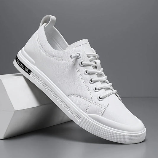 Leather Sneakers White Minimal Heel Lace-Up 0