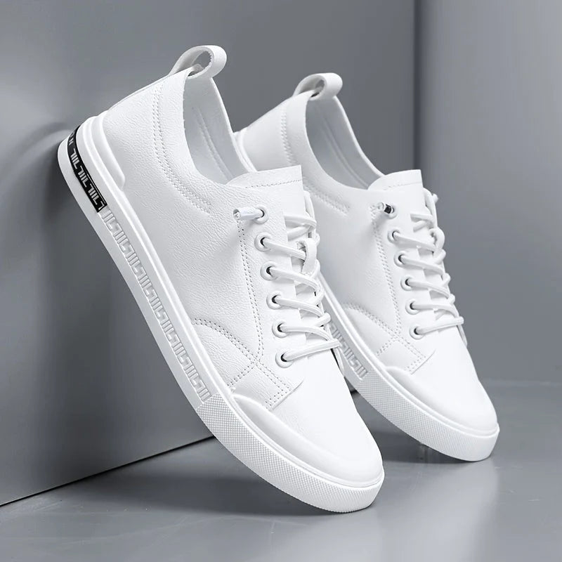Leather Sneakers White Minimal Heel Lace-Up 2
