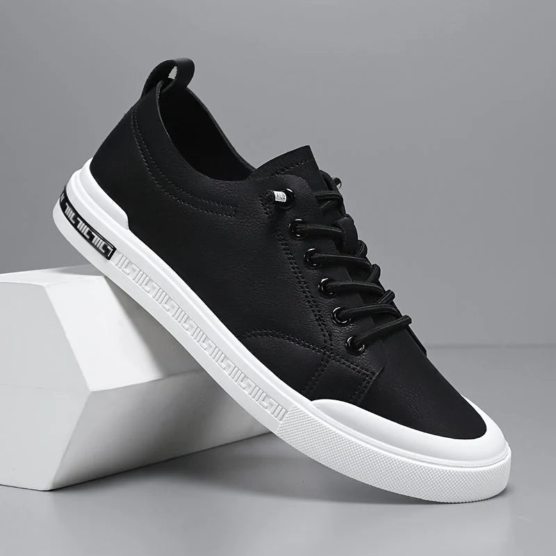 Leather Sneakers White Minimal Heel Lace-Up 3