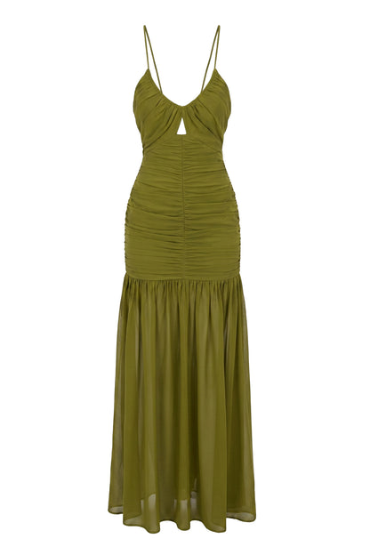 Lime Green Chiffon Maxi Dress | Long Dresses for Women 2