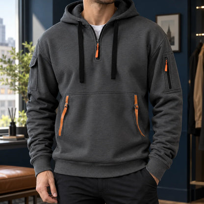 Lucian | Men's Utility Hoodie Cotton Blend with Zipper Pockets 0