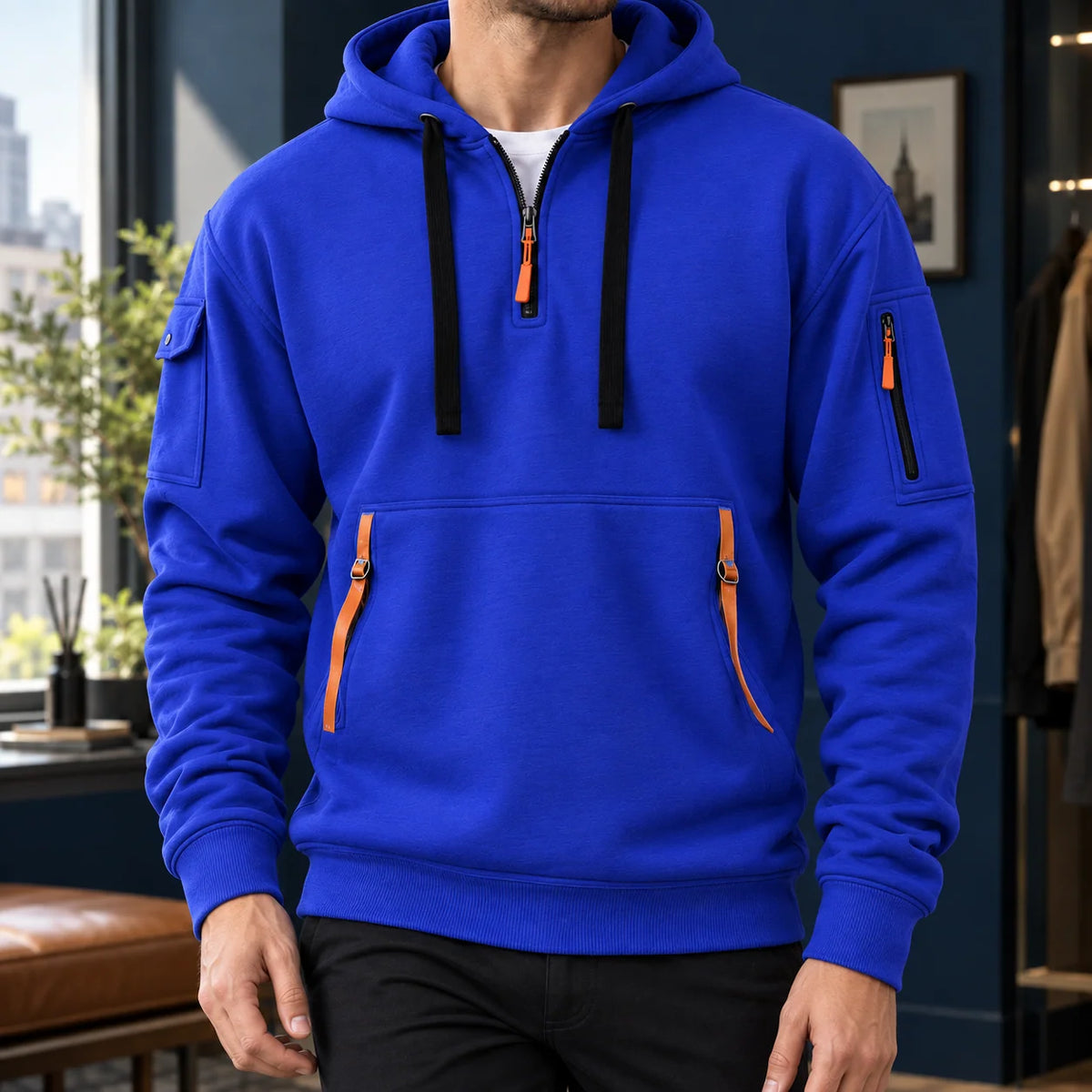 Lucian | Men's Utility Hoodie Cotton Blend with Zipper Pockets 5