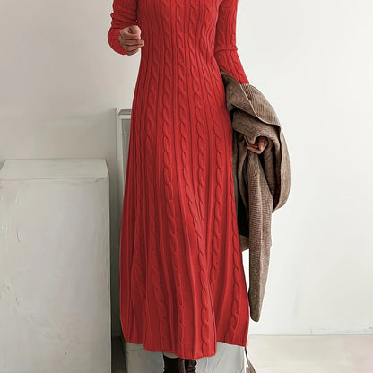 Lucinda | Long Sleeve Maxi Dress for Women in Cable-Knit 5