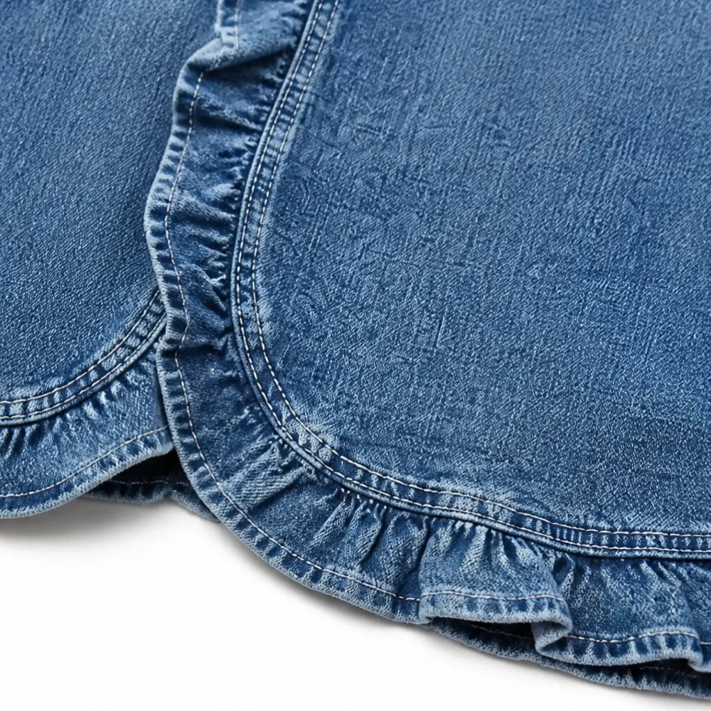 Maelyn | Women's Ruffle-Trim Open-Front Denim Jacket 7