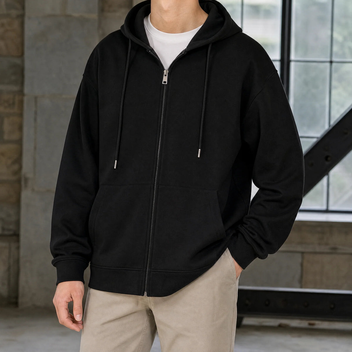 Marcel Oversized Hoodie | Men's Relaxed Fit Zip Sweatshirt 0