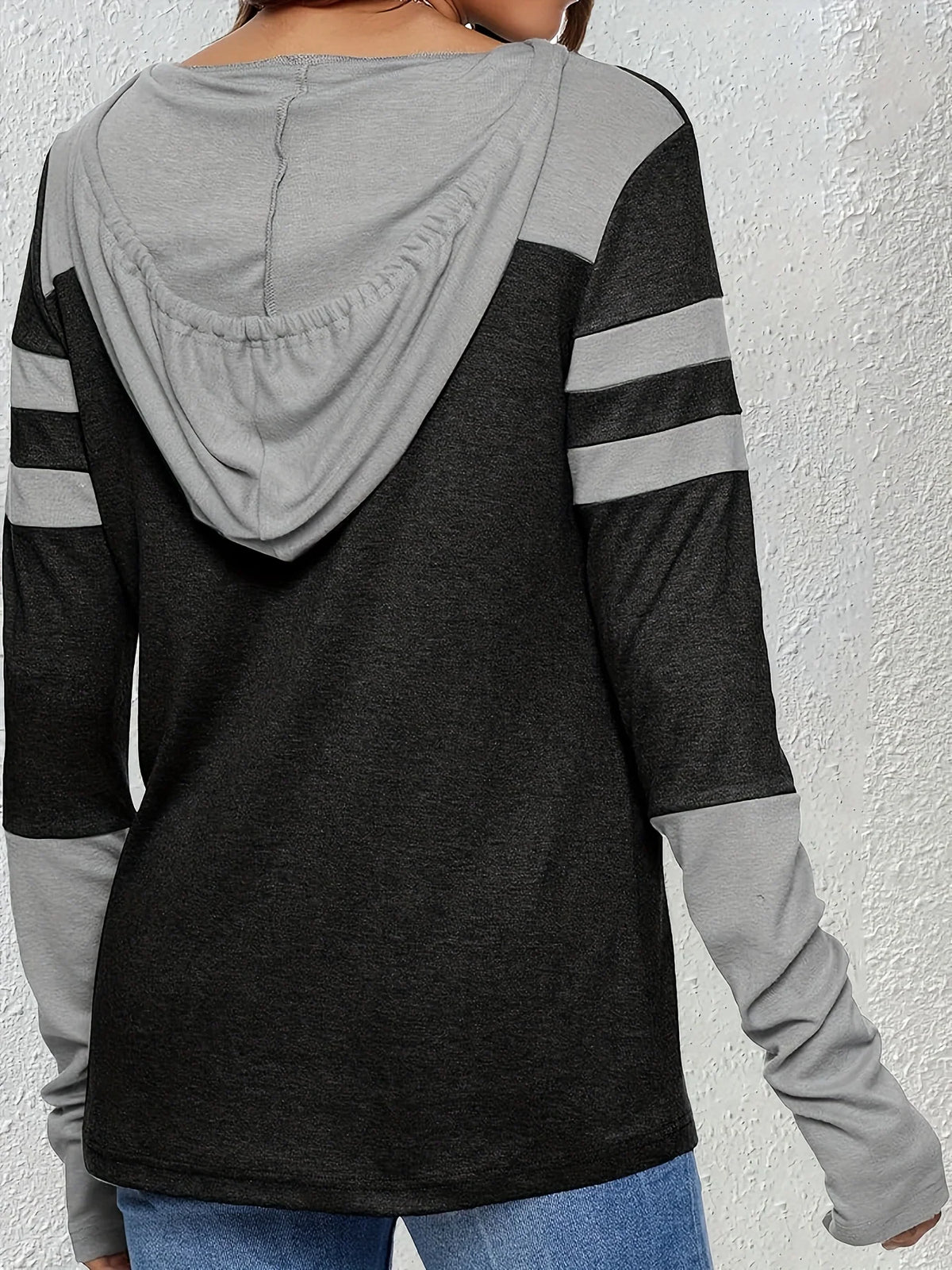 Marlene | Two-Tone Drawstring Hoodie Casual Wear 2