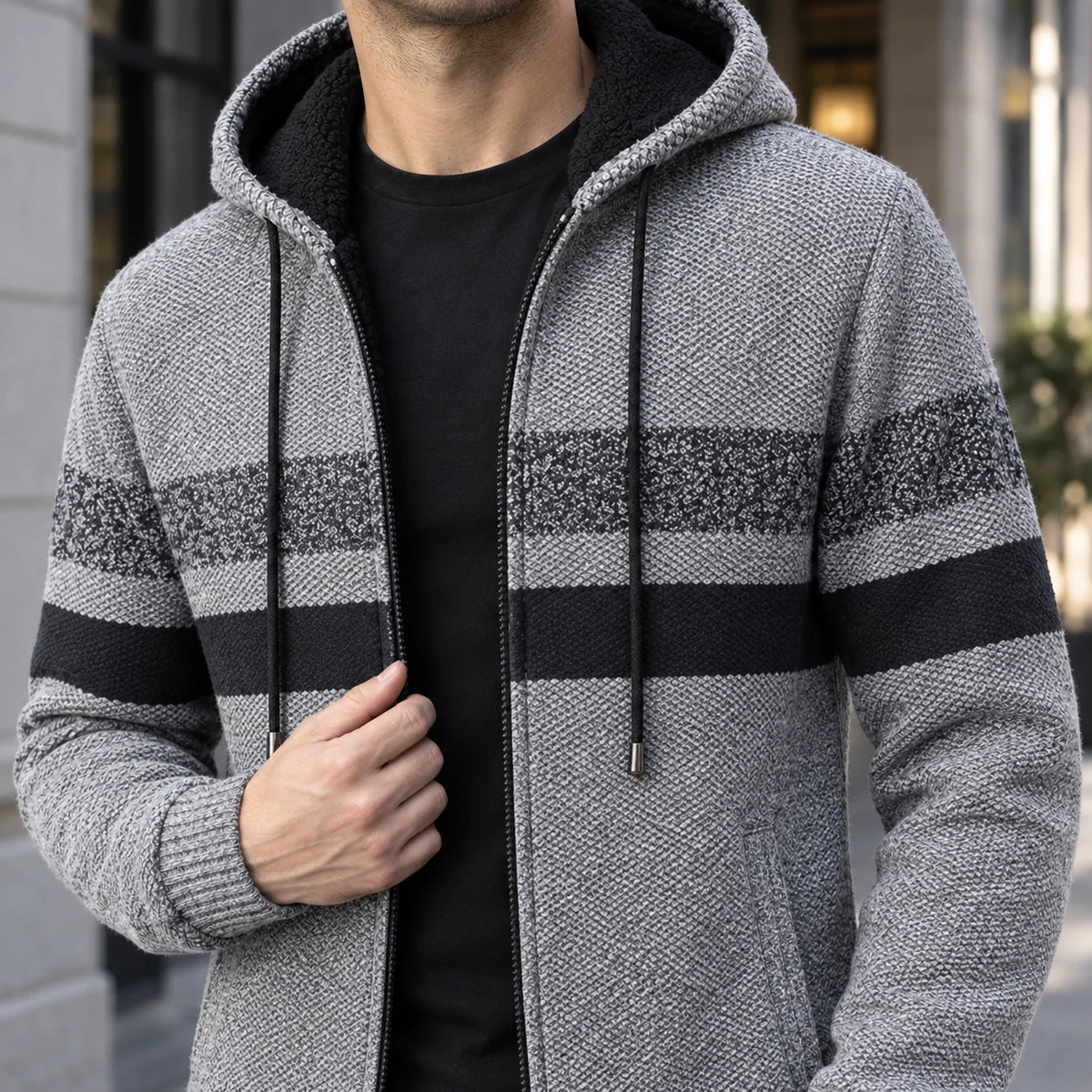 Matteo | Men's Slim Fit Hooded Sweatshirt with Plush Lining 1