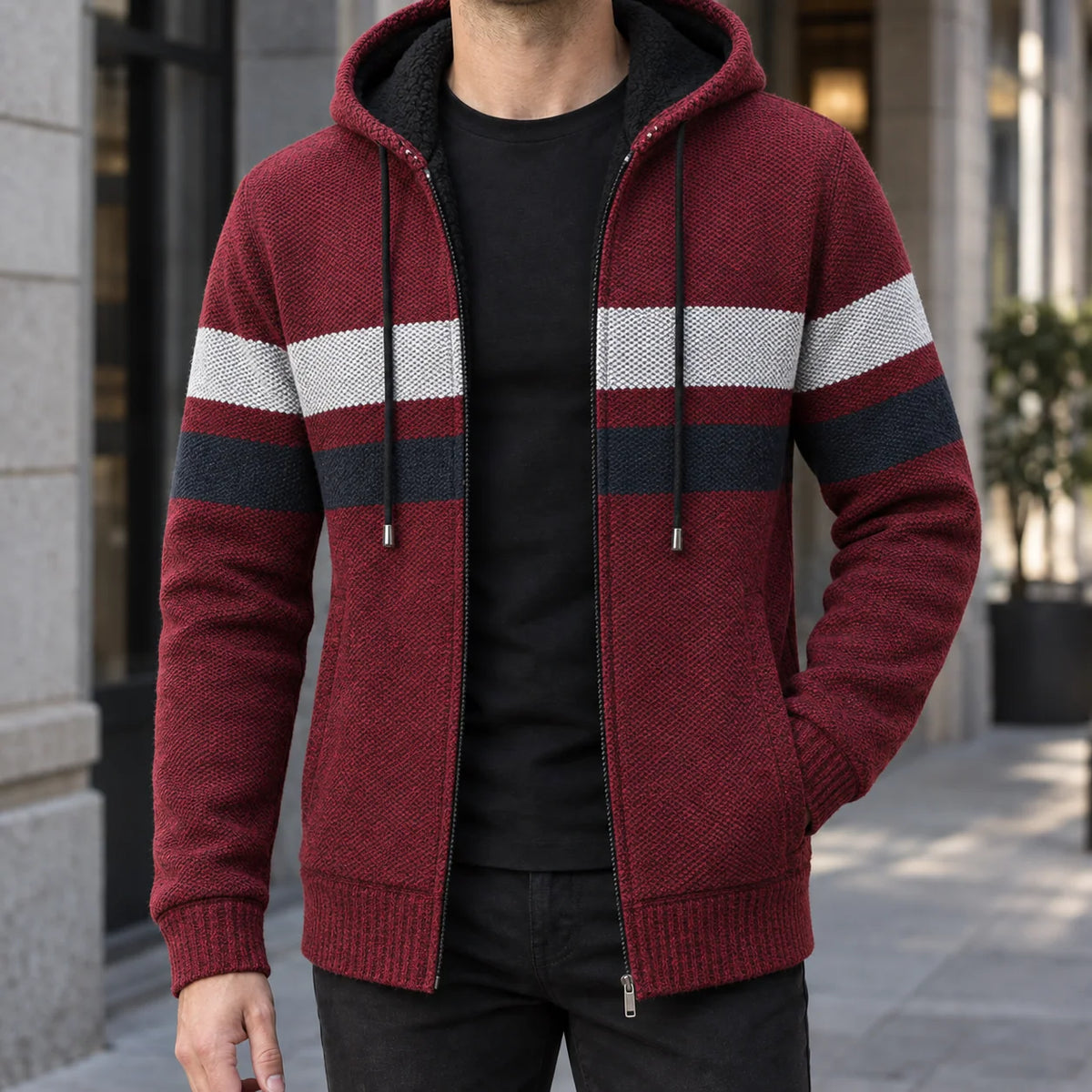 Matteo | Men's Slim Fit Hooded Sweatshirt with Plush Lining 3