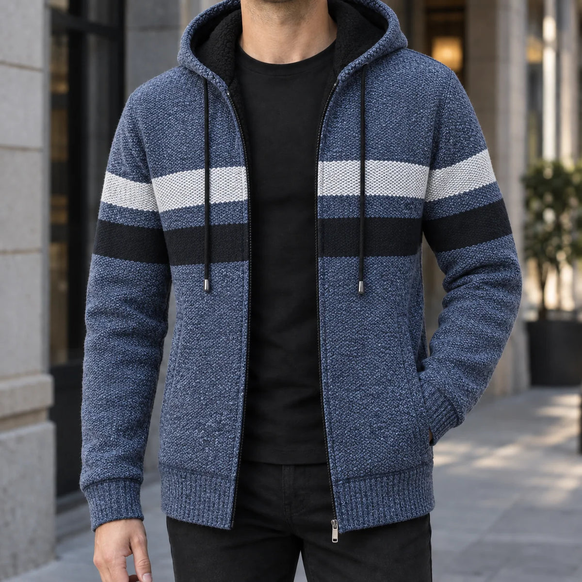 Matteo | Men's Slim Fit Hooded Sweatshirt with Plush Lining 4