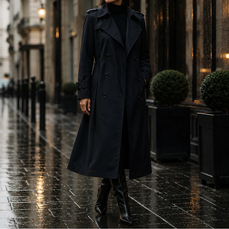 Mayfield | Double-Breasted Belted Long Trench Coat 10