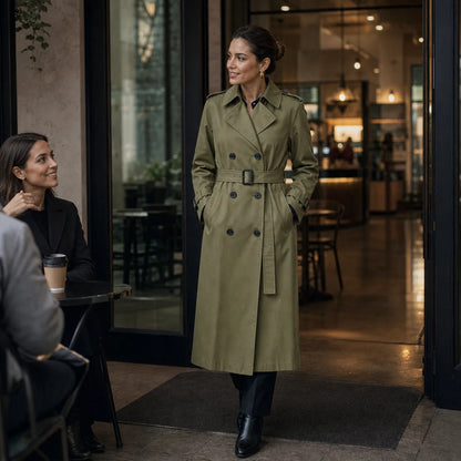 Mayfield | Double-Breasted Belted Long Trench Coat 4