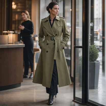 Mayfield | Double-Breasted Belted Long Trench Coat 7