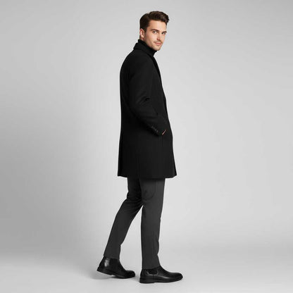 Men's Elegant Notched Lapel Overcoat | Men's Coat