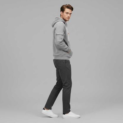 Men's Utility Zip-Up Hoodie | Casual Sweatshirt