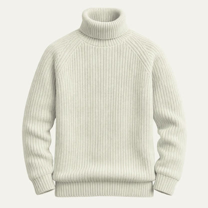 Men's Chunky Wool Turtleneck Sweater Warm Knit 1