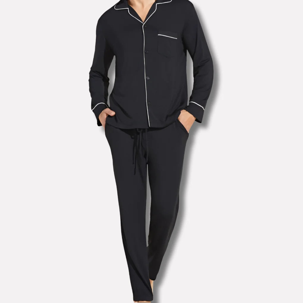 Men's Classic Pajama Set with Pockets | Long Sleeve Pyjamas 1