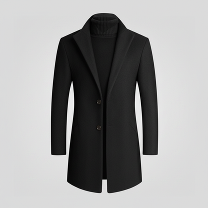 Men's Elegant Notched Lapel Overcoat | Men's Coat 0