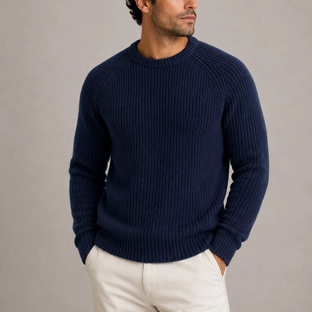 Men's Fisherman Rib Jumper | Heavyweight Knit Sweater 2