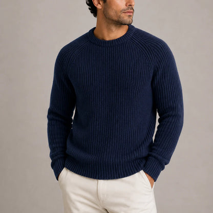Men's Fisherman Rib Jumper | Heavyweight Knit Sweater 2