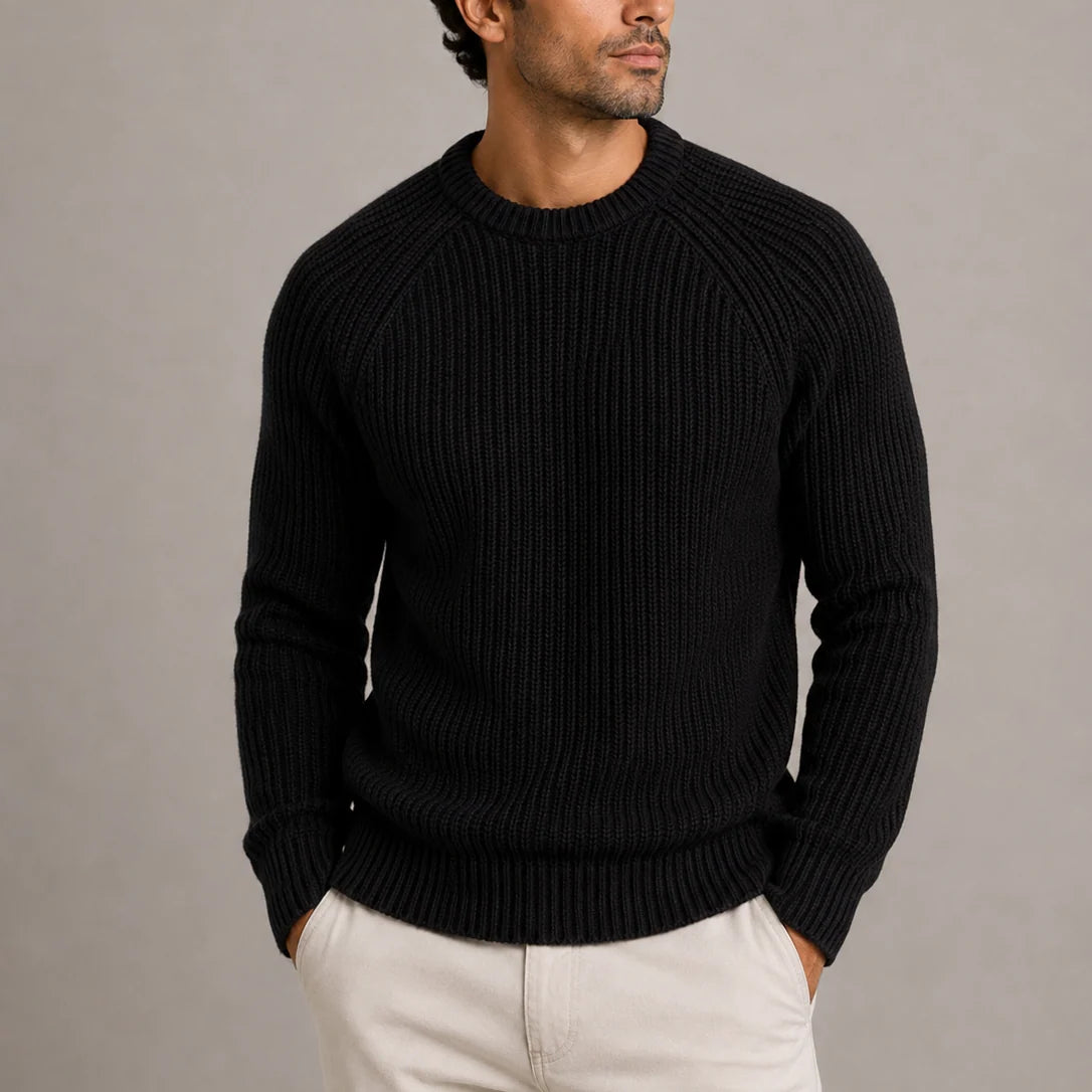 Men's Fisherman Rib Jumper | Heavyweight Knit Sweater 3