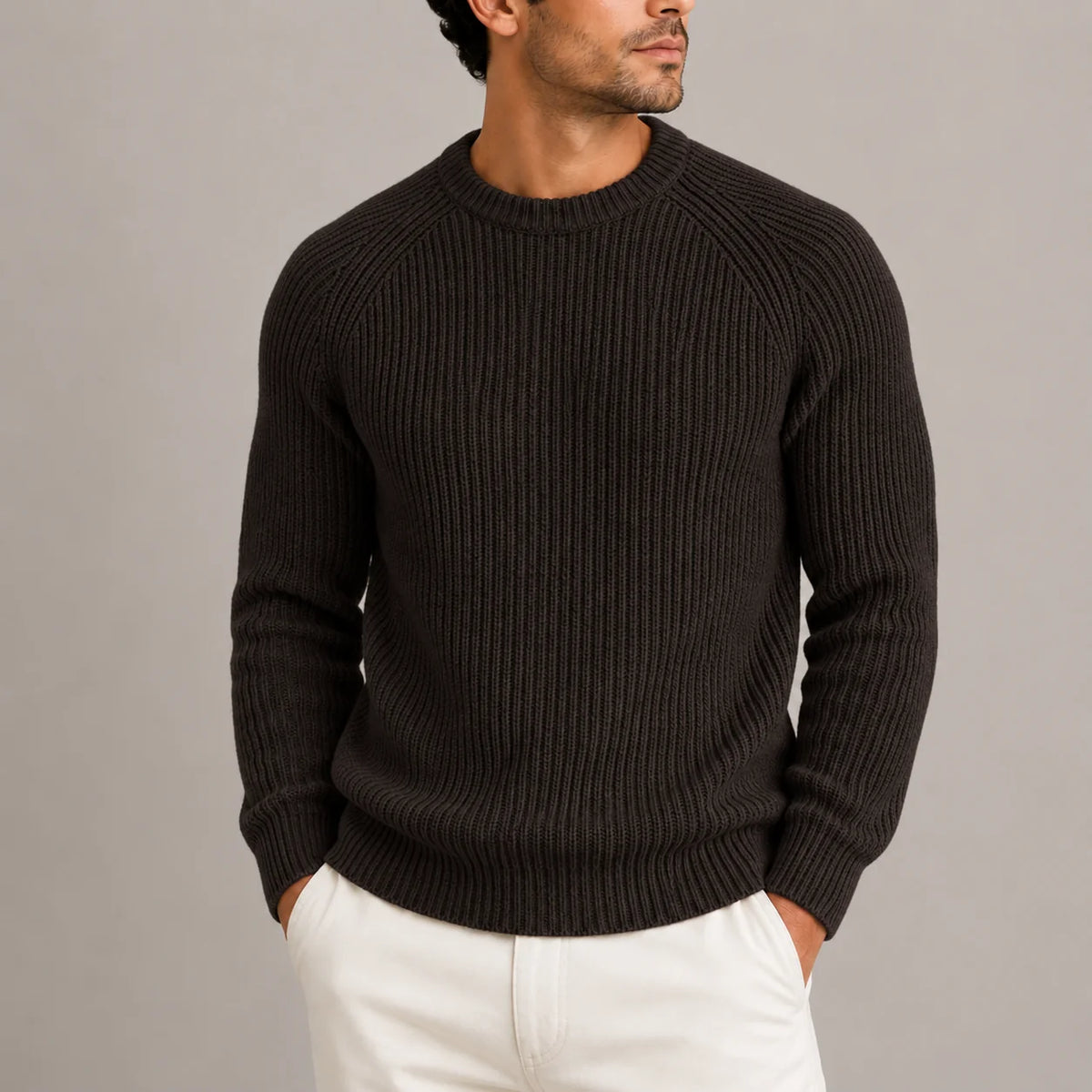 Men's Fisherman Rib Jumper | Heavyweight Knit Sweater 5