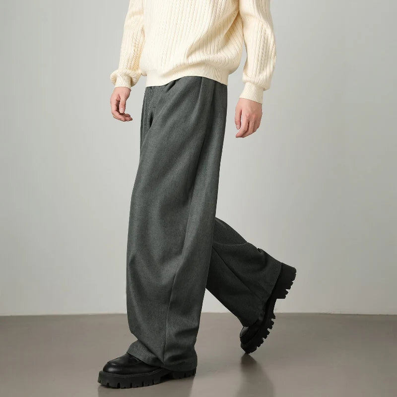 Men's High-Waisted Wide Leg Trousers | Smart Casual Pants 5