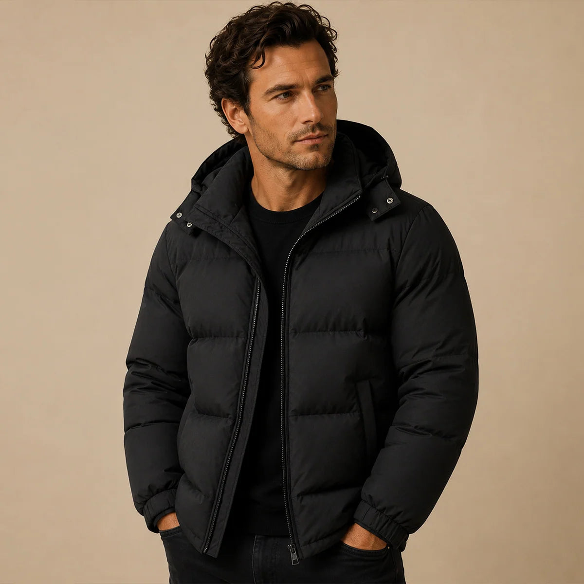 Men's Insulated Hooded Puffer Jacket | Men's Winter Coats 0