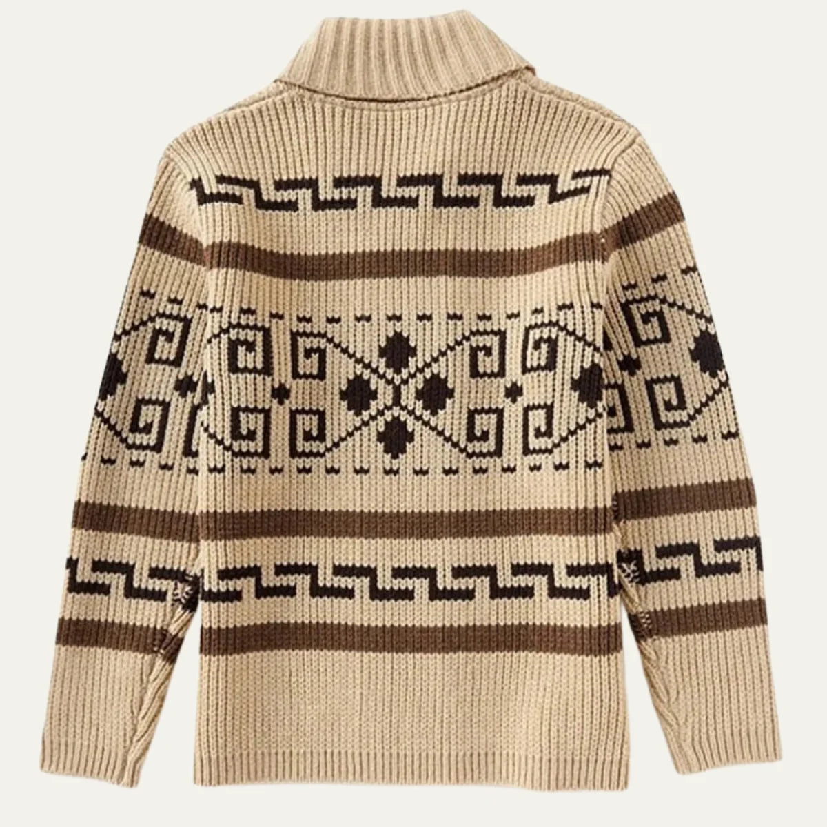 Men's Jacquard Knit Shawl Collar Cardigan 2