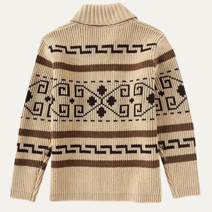 Men's Jacquard Knit Shawl Collar Cardigan 2