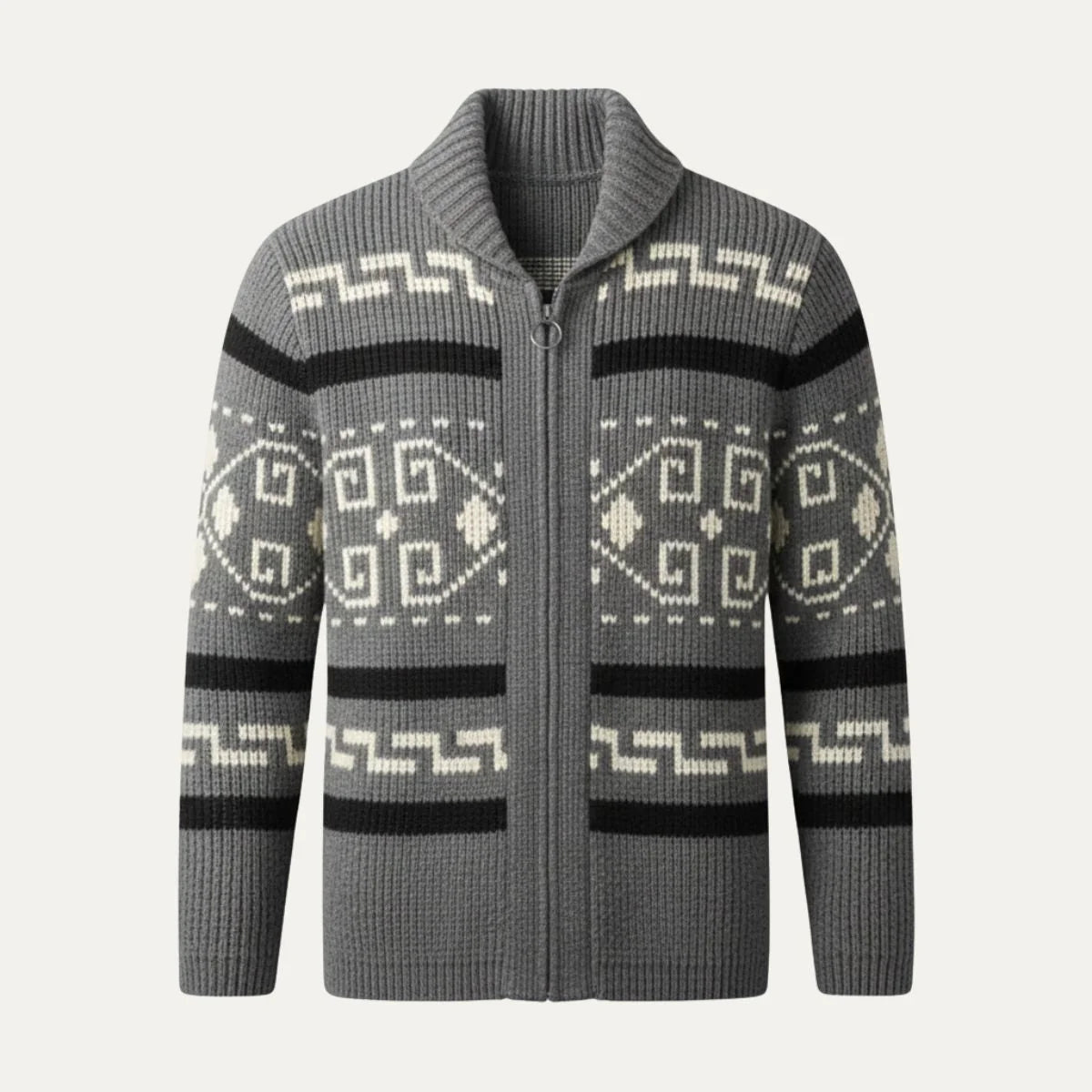 Men's Jacquard Knit Shawl Collar Cardigan 5