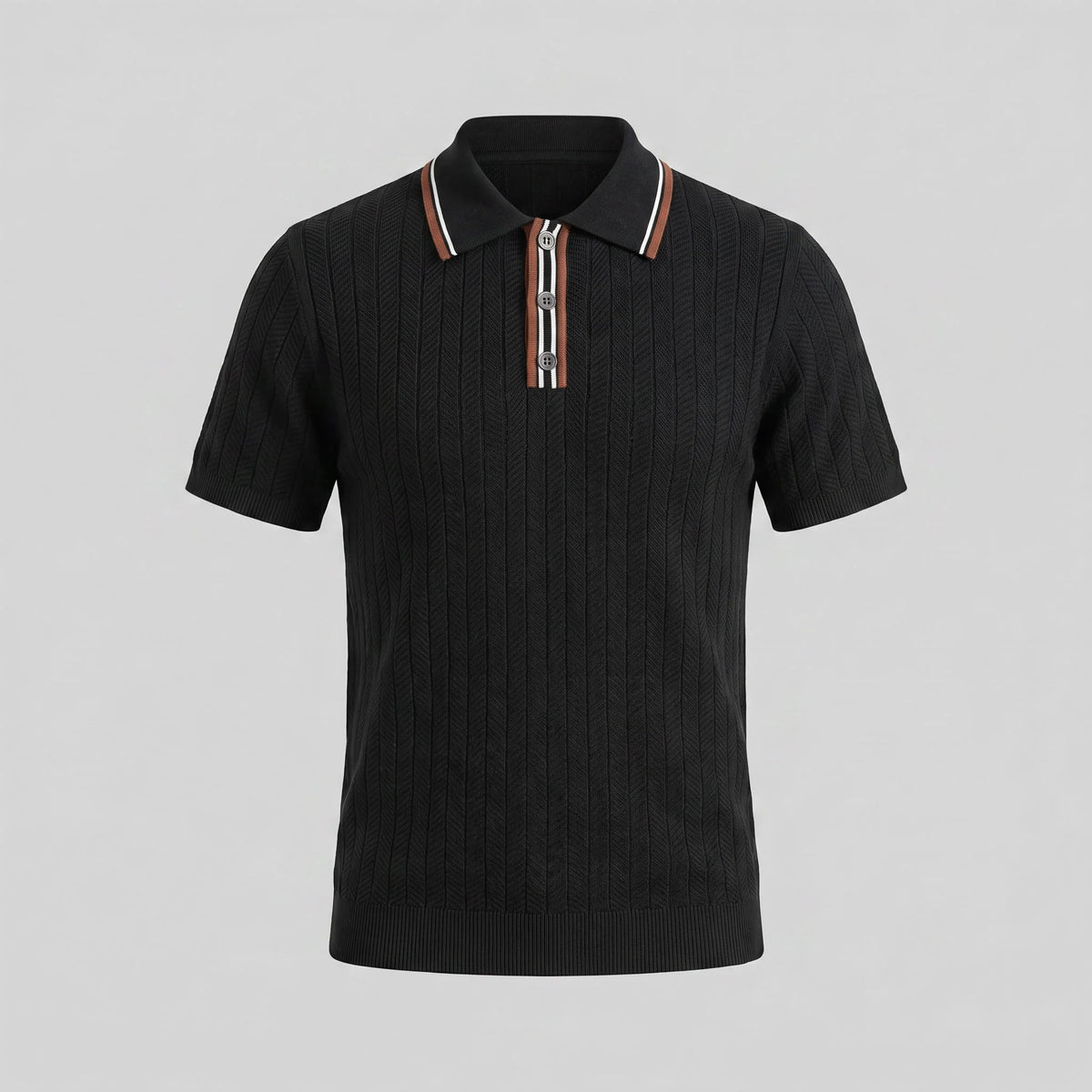 Men's Knit Polo Shirt | Contrast Collar Regular Fit 3