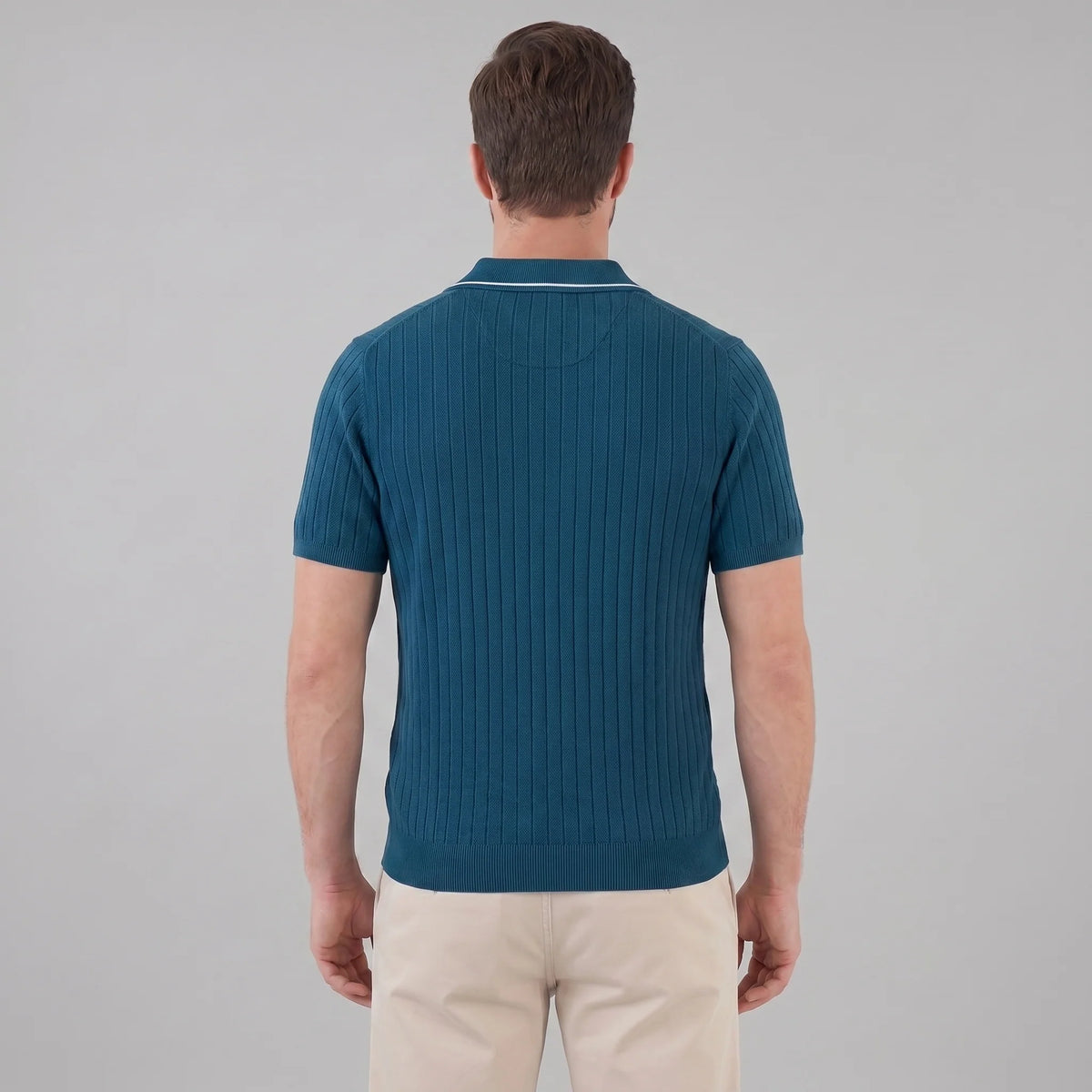 Men's Knit Polo Shirt | Contrast Collar Regular Fit 6