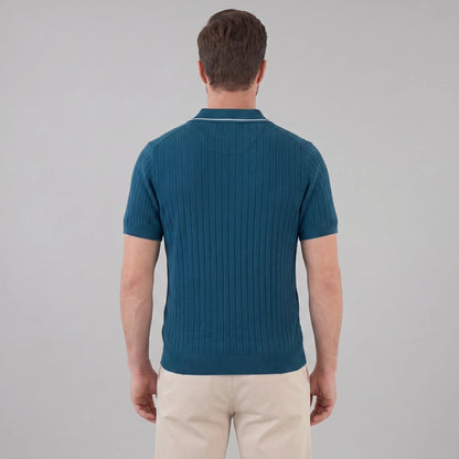 Men's Knit Polo Shirt | Contrast Collar Regular Fit 6
