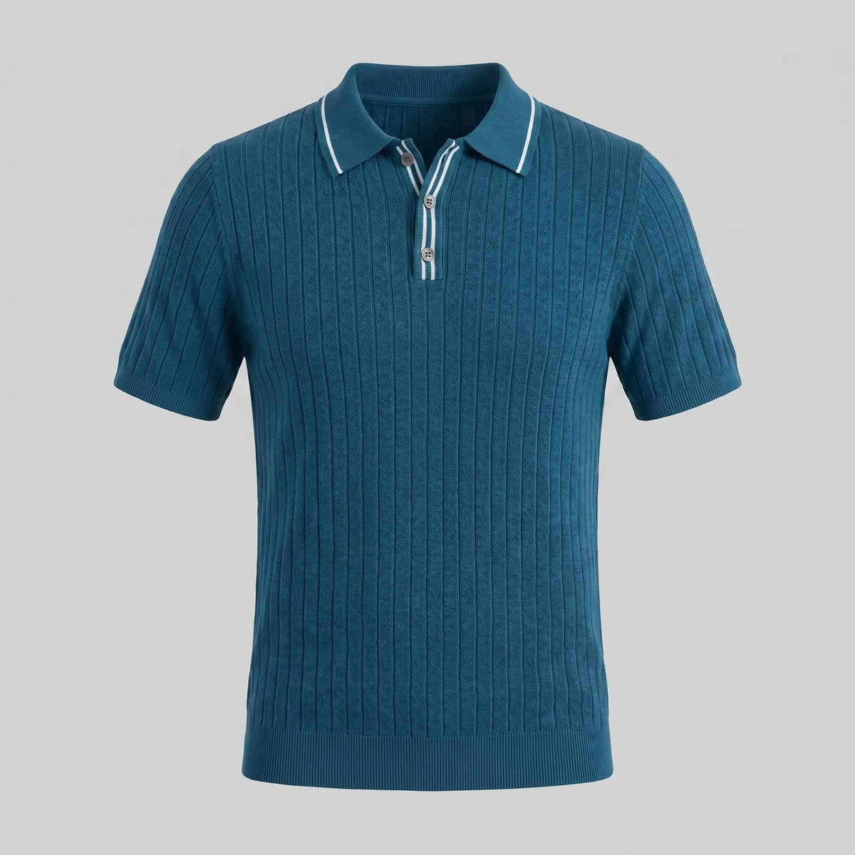 Men's Knit Polo Shirt | Contrast Collar Regular Fit 8