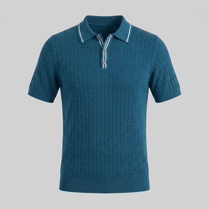 Men's Knit Polo Shirt | Contrast Collar Regular Fit 8